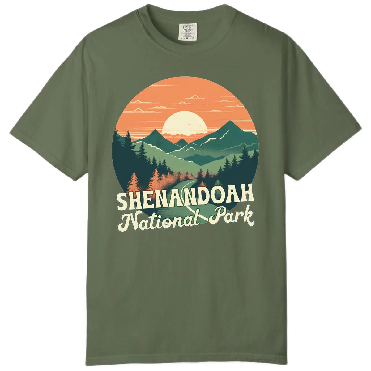 Shenandoah National Park Sunset Comfort Color in Sage