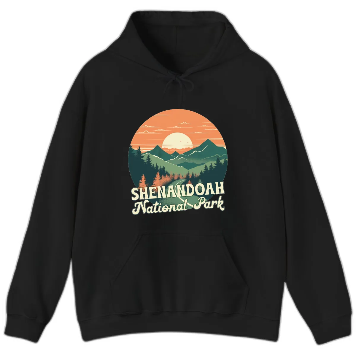 Shenandoah National Park Sunset Hoodie in Black