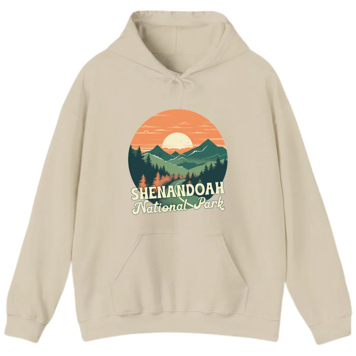 Shenandoah National Park Sunset Hoodie in Sand