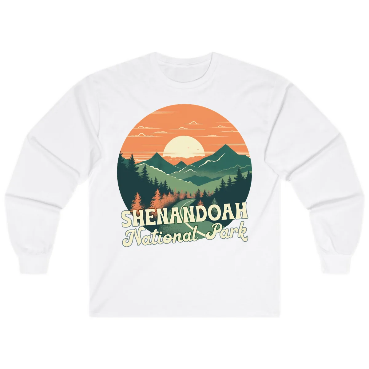 Shenandoah National Park Sunset Long Sleeve in White