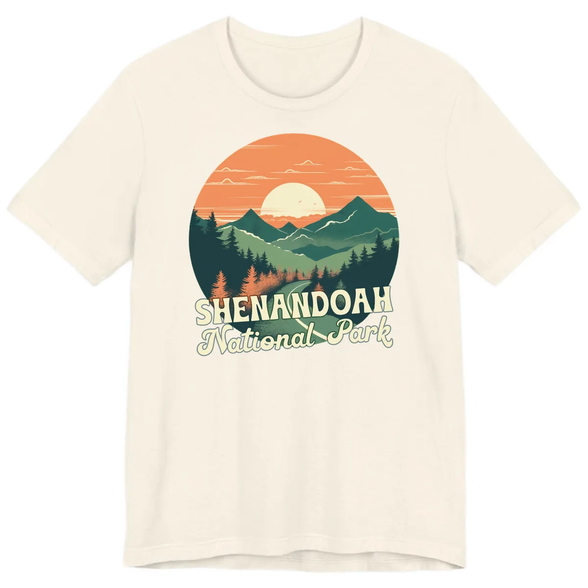 Shenandoah National Park Sunset Premium T-Shirt in Natural
