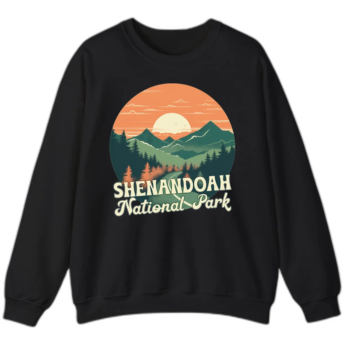 Shenandoah National Park Sunset Sweatshirt in Black