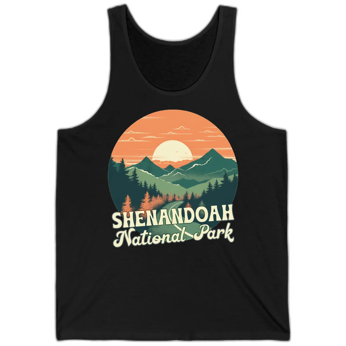 Shenandoah National Park Sunset Tank in Black