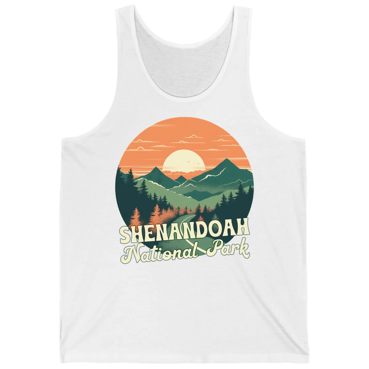 Shenandoah National Park Sunset Tank in White