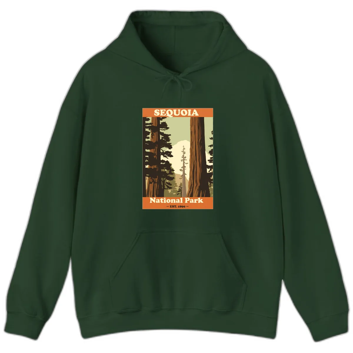 Sequoia National Park Forest Vista Hoodie in Forest Green
