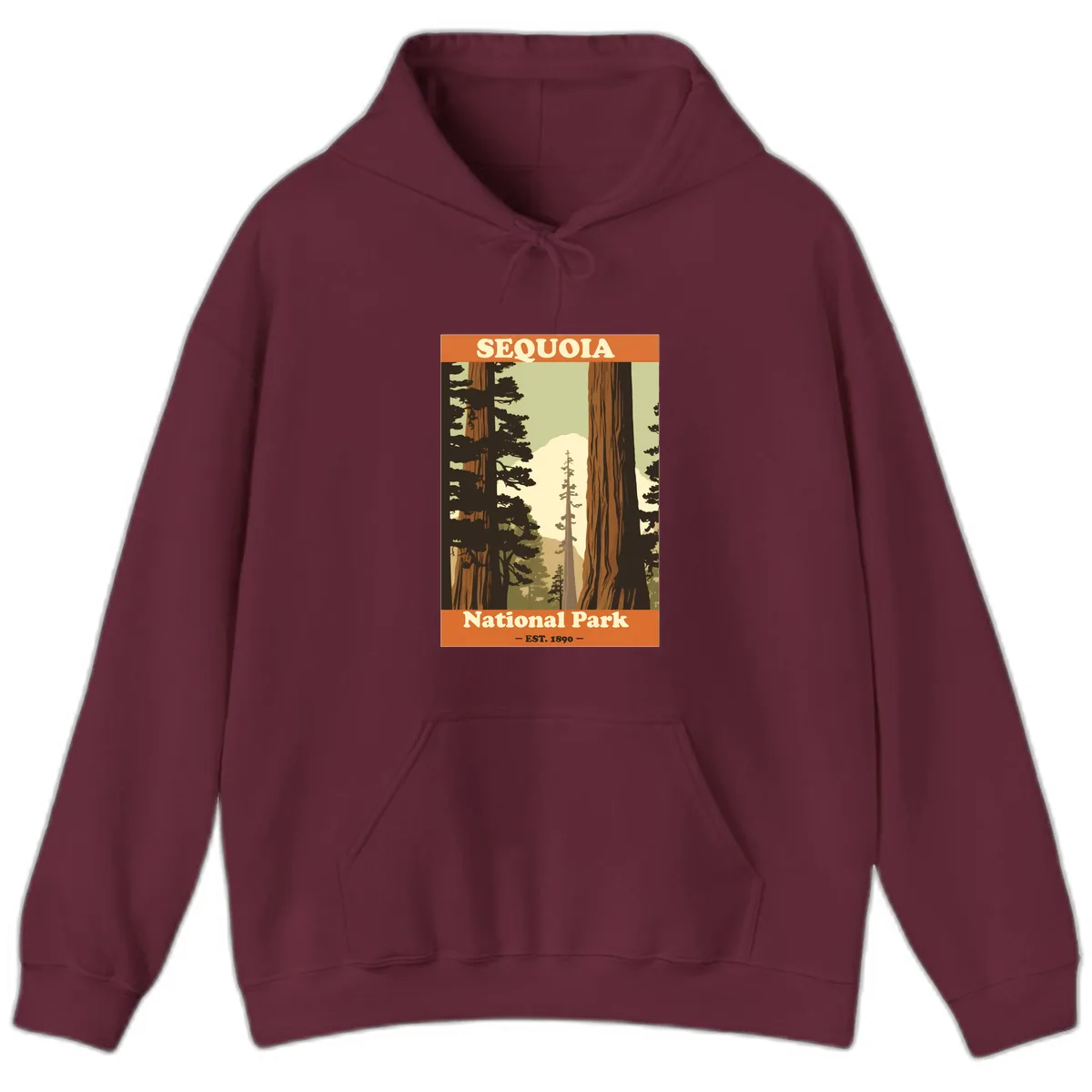 Sequoia National Park Forest Vista Hoodie in Maroon