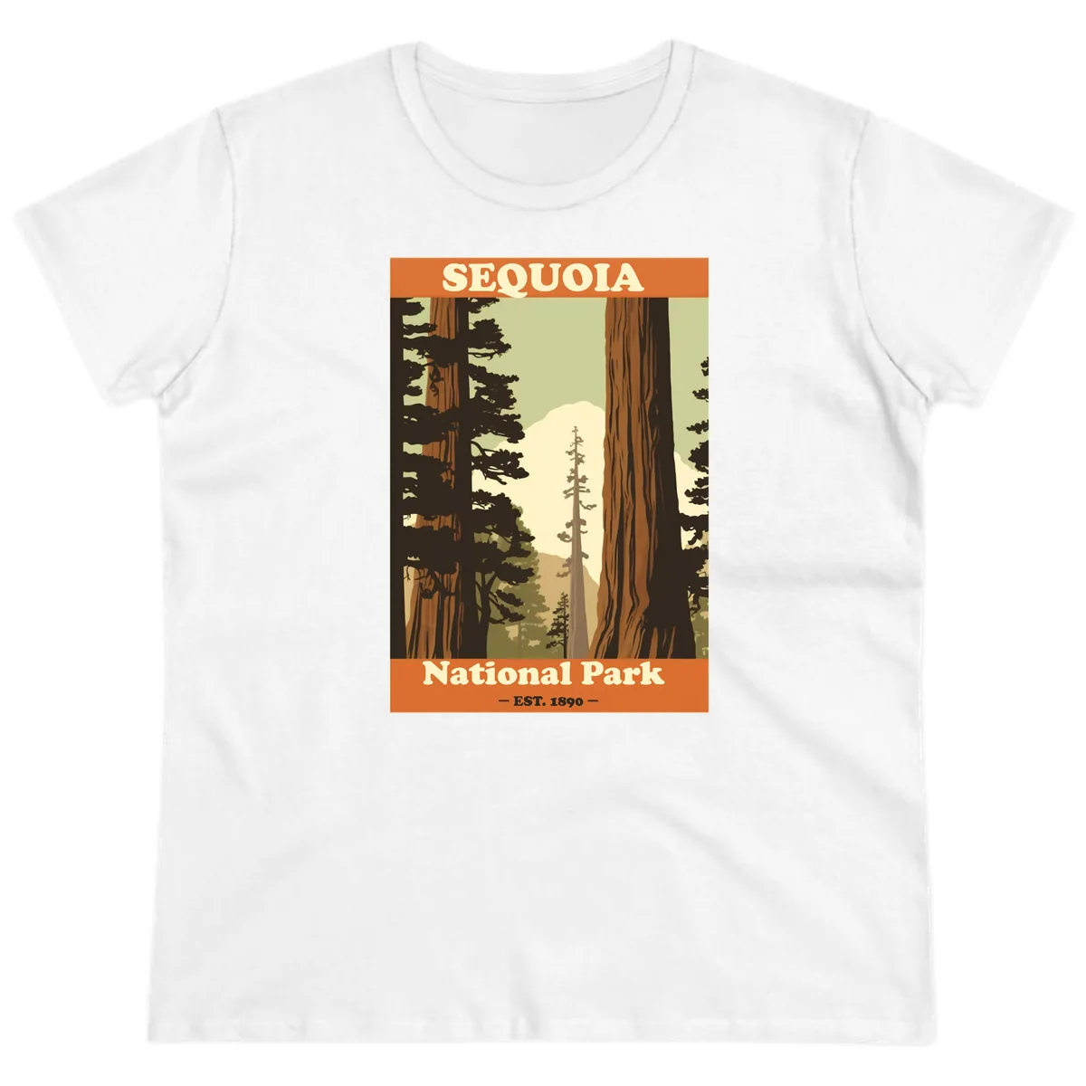Sequoia National Park Forest Vista Ladies Tee in White