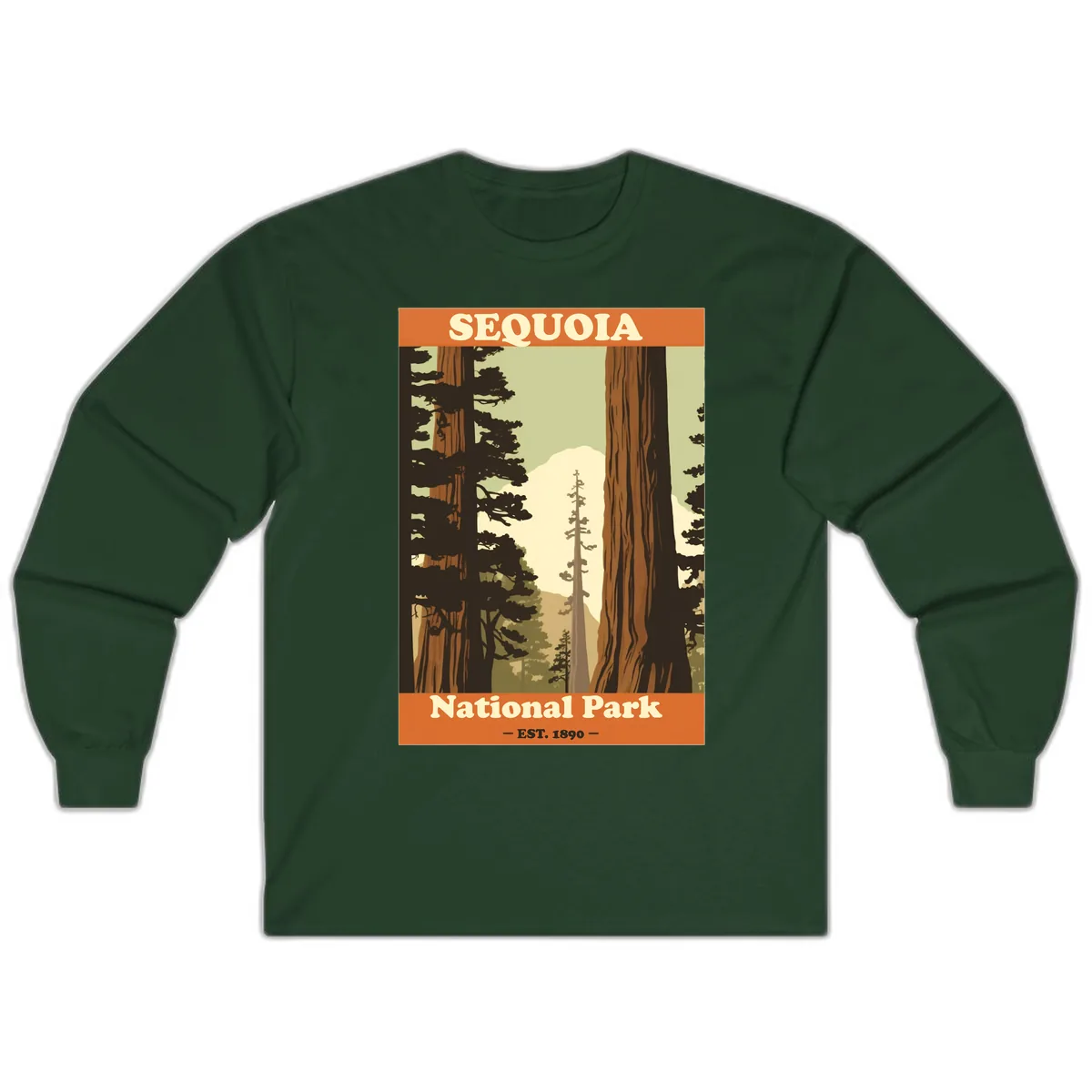 Sequoia National Park Forest Vista Long Sleeve in Forest Green