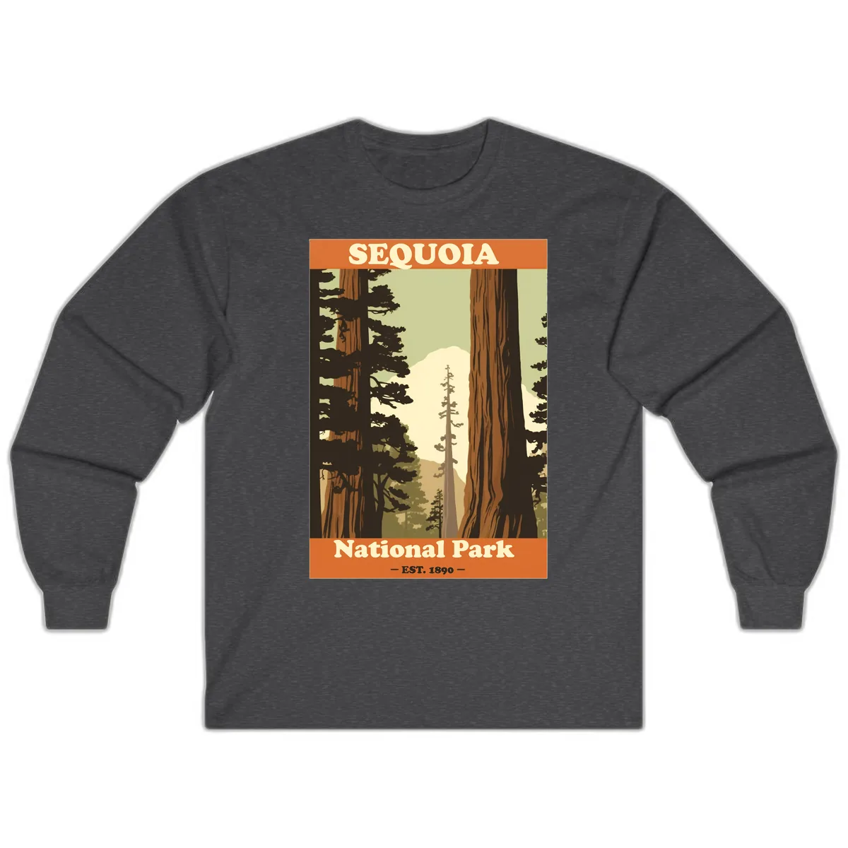 Sequoia National Park Forest Vista Long Sleeve in Dark Heather