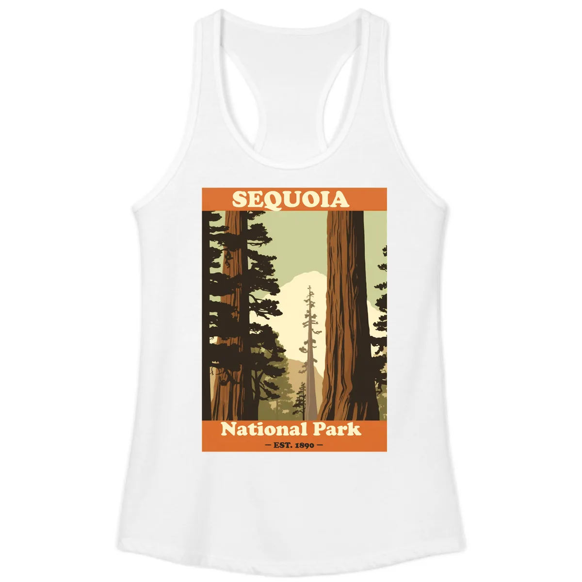 Sequoia National Park Forest Vista Ladies Tank in White