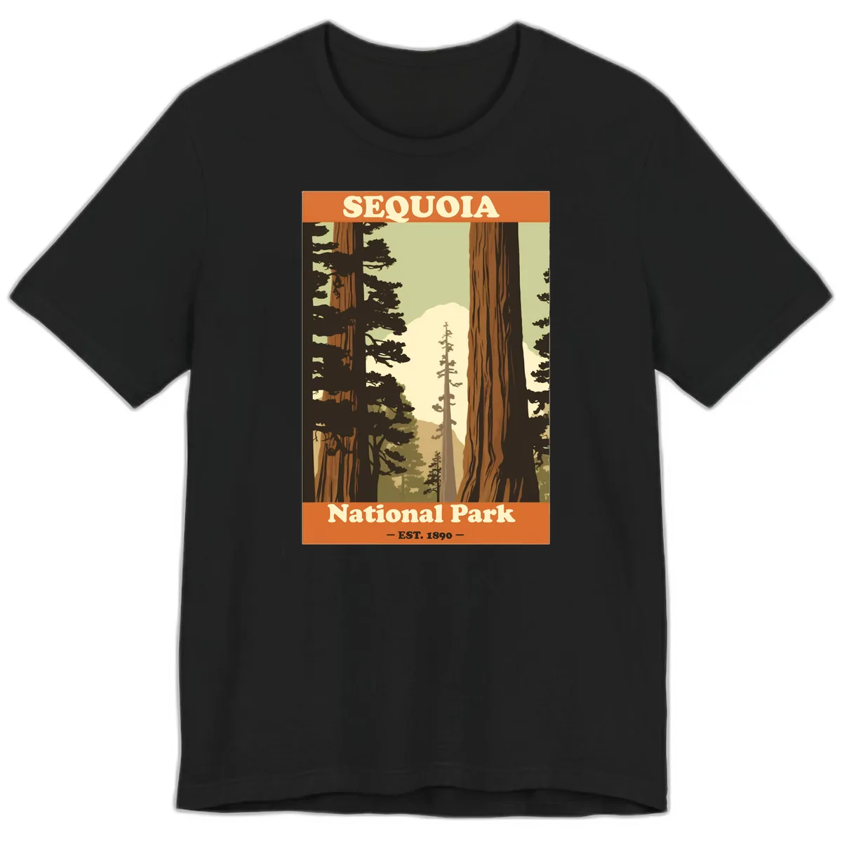 Sequoia National Park Forest Vista Premium T-Shirt in Black