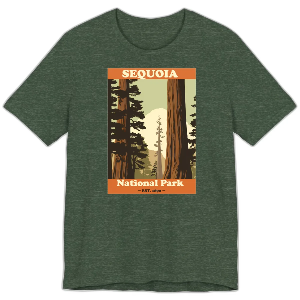 Sequoia National Park Forest Vista Premium T-Shirt in Heather Forest