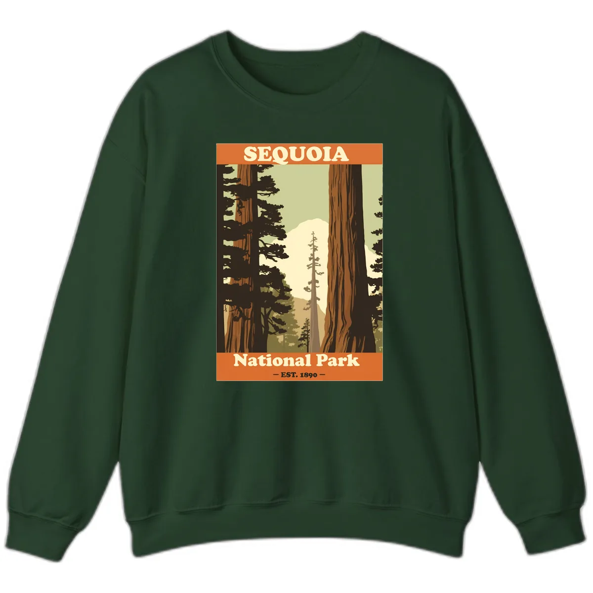 Sequoia National Park Forest Vista Sweatshirt in Forest Green