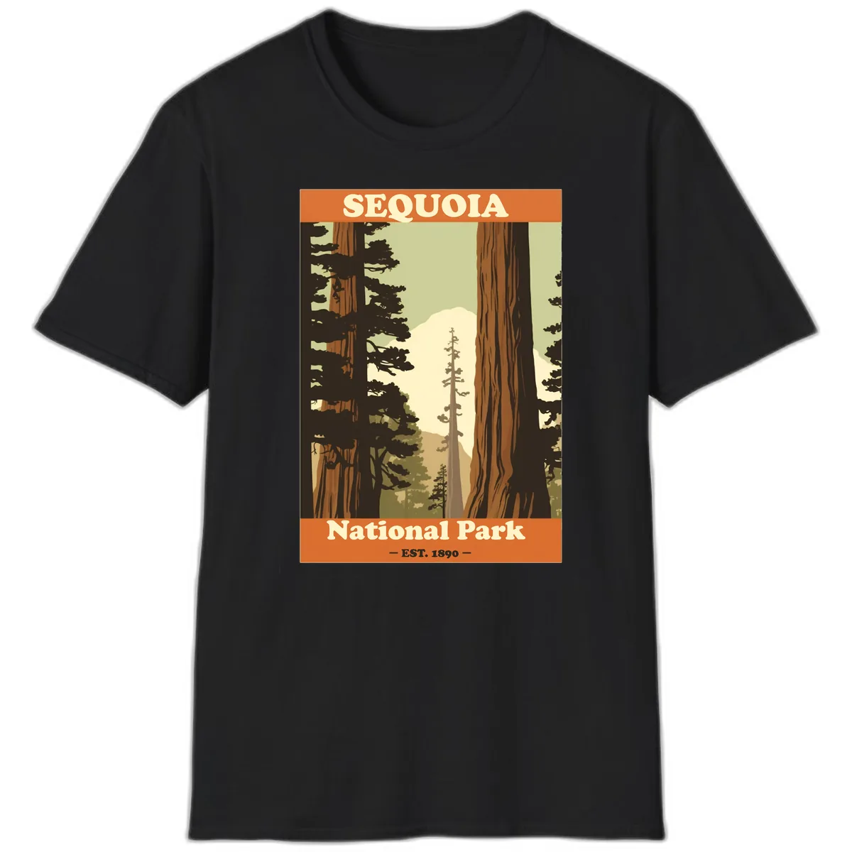 Sequoia National Park Forest Vista T-Shirt in Black