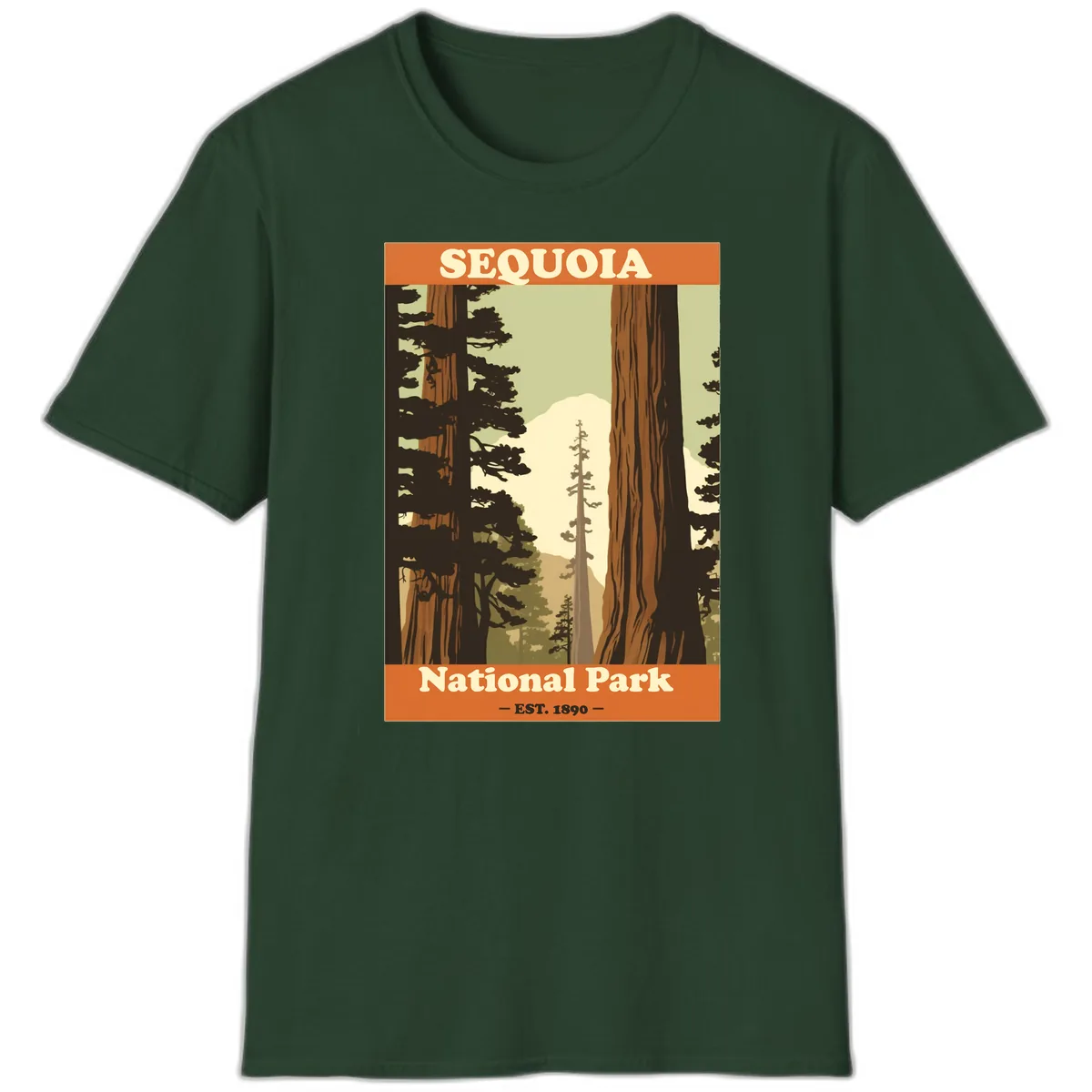 Sequoia National Park Forest Vista T-Shirt in Forest Green