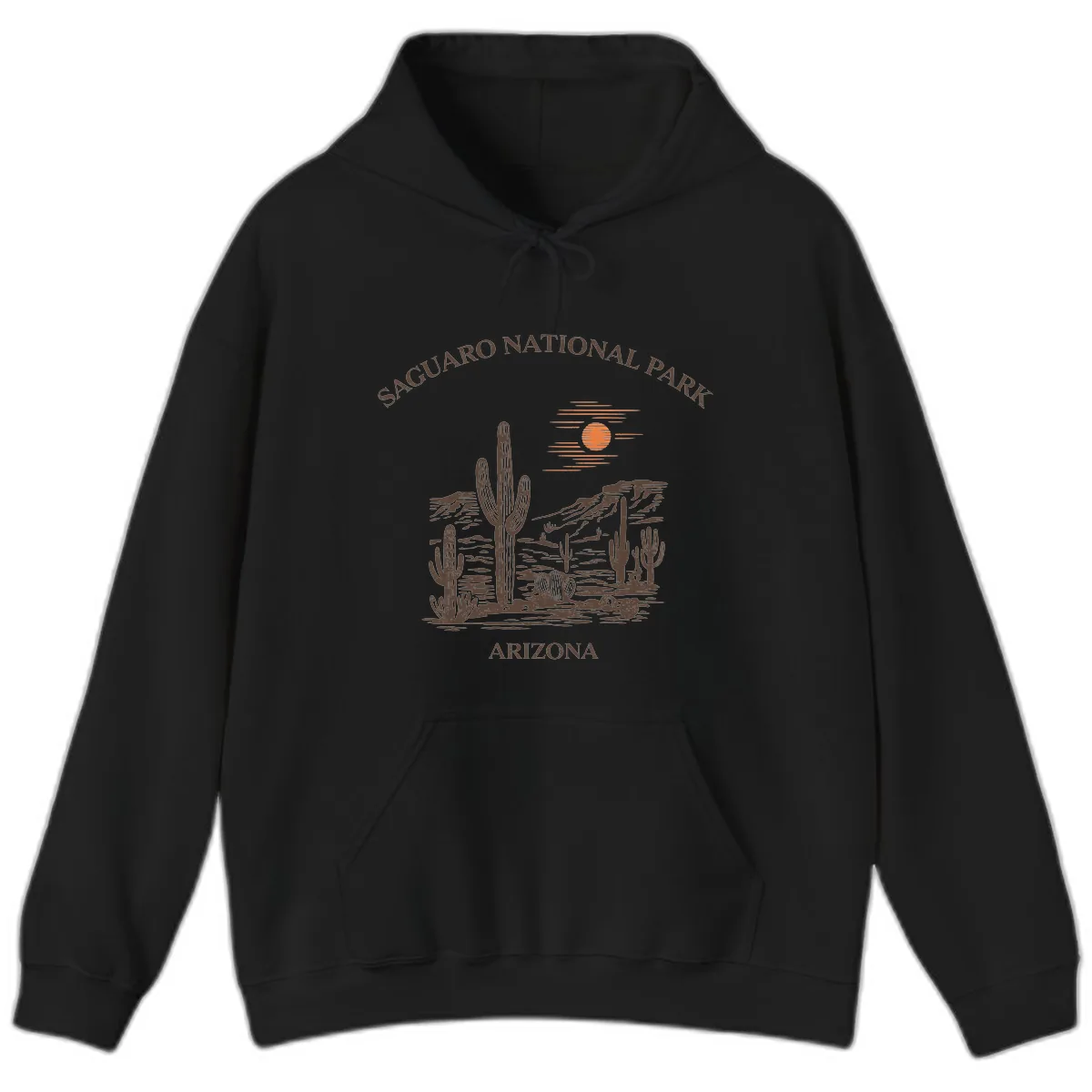Saguaro National Park Arizona Desert Hoodie in Black