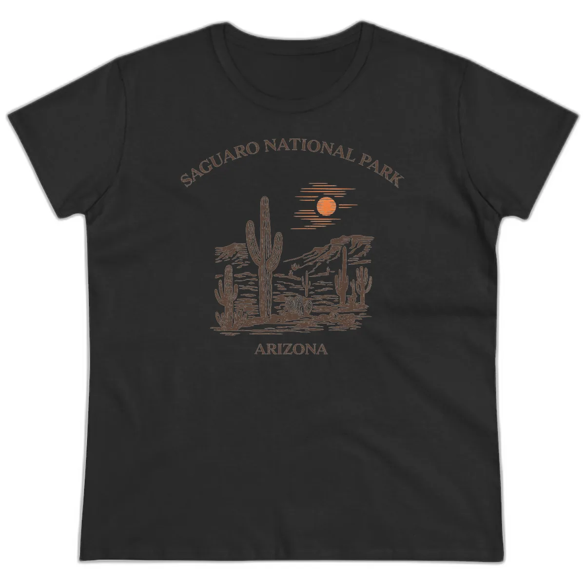Saguaro National Park Arizona Desert Ladies Tee in Black