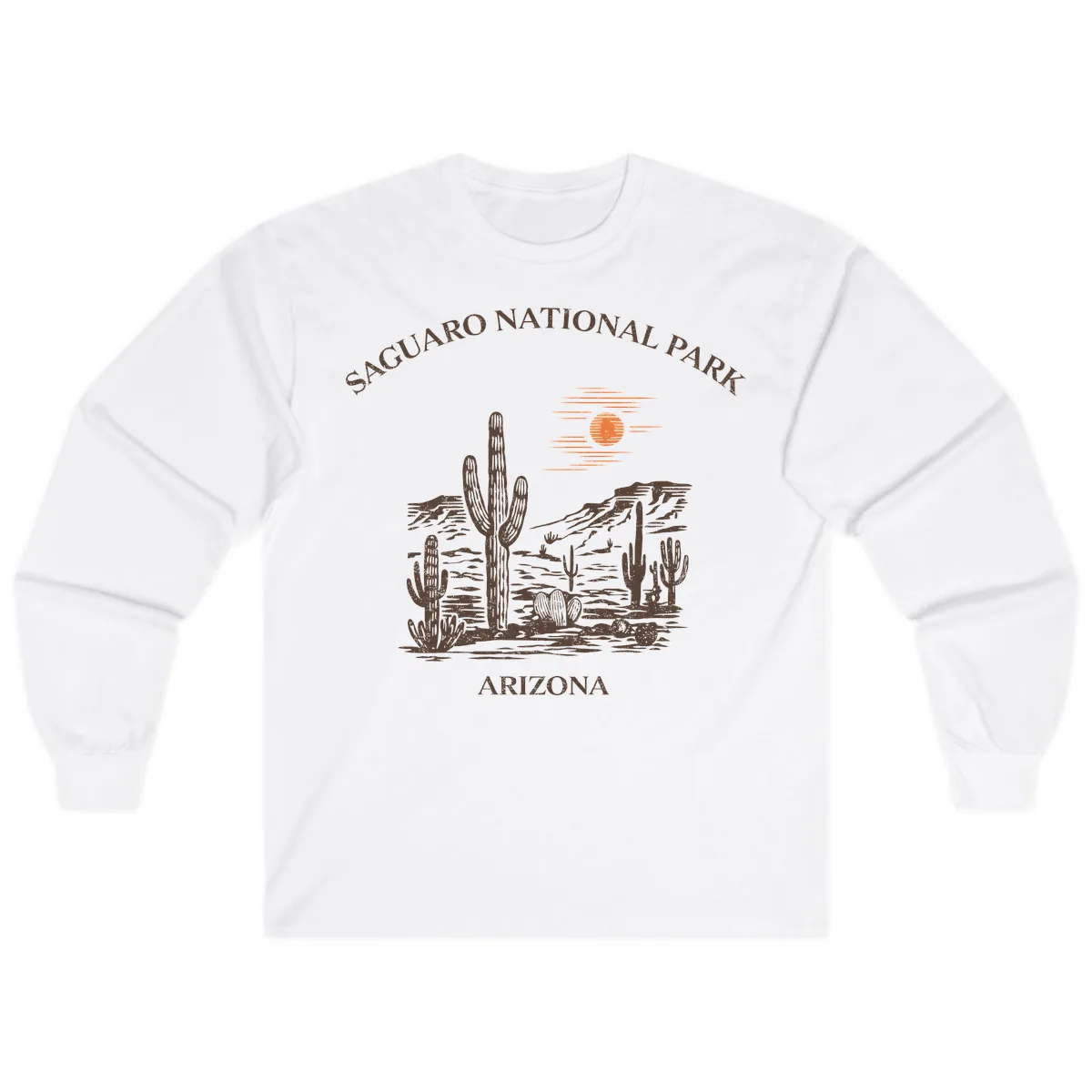 Saguaro National Park Arizona Desert Long Sleeve in White