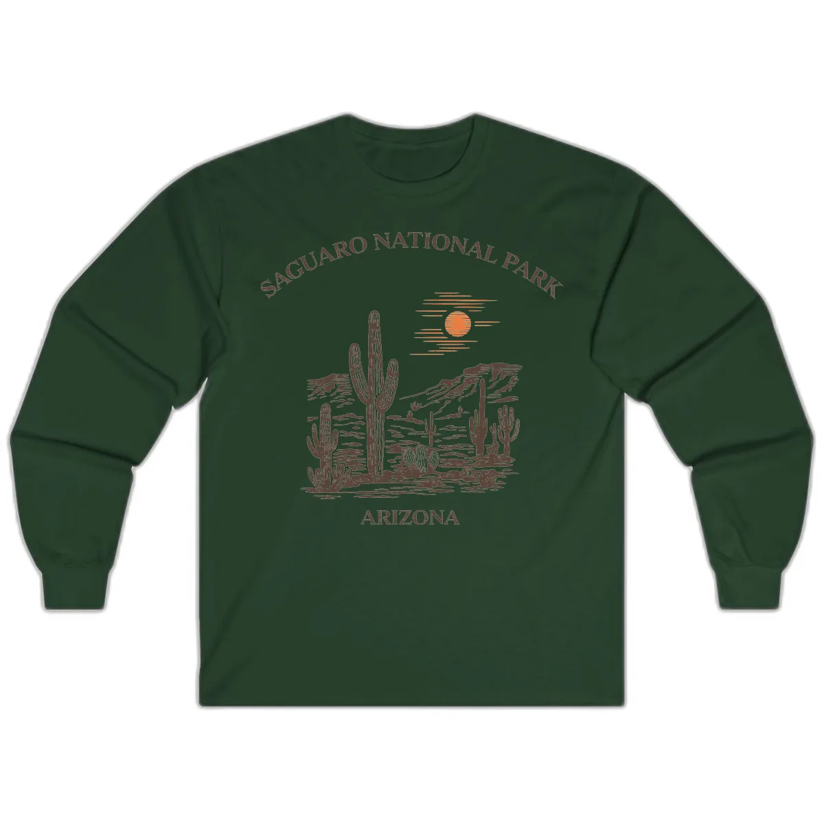 Saguaro National Park Arizona Desert Long Sleeve in Forest Green