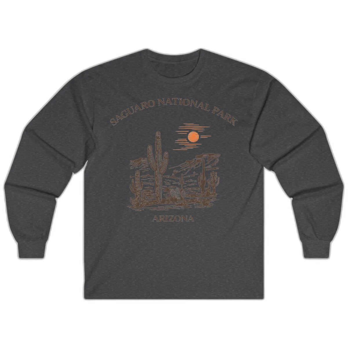 Saguaro National Park Arizona Desert Long Sleeve in Dark Heather
