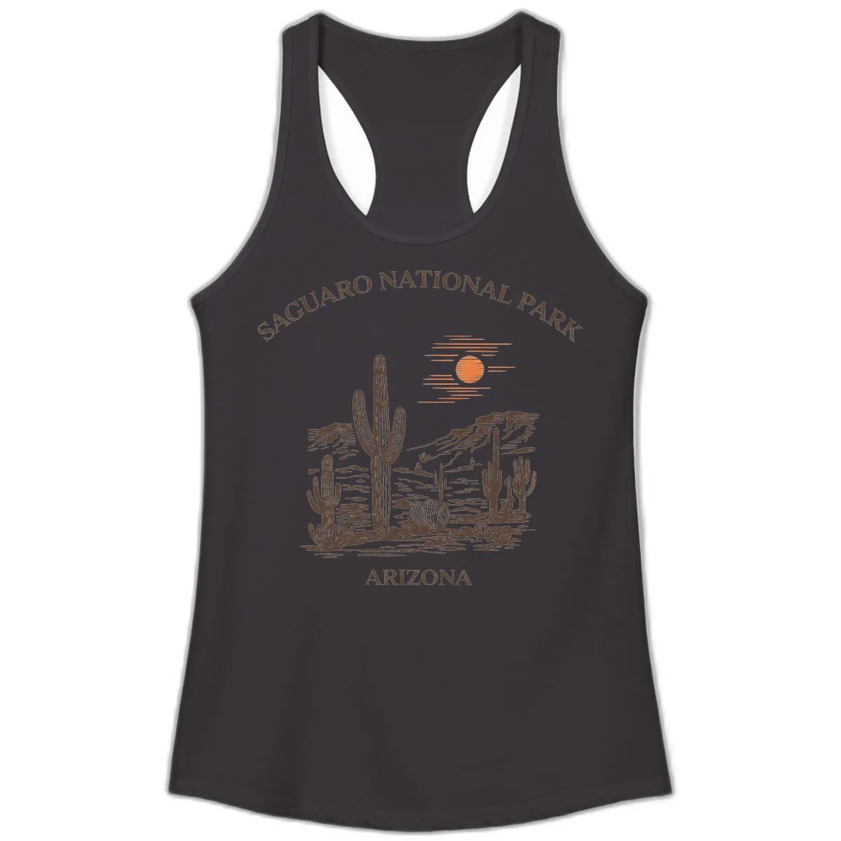 Saguaro National Park Arizona Desert Ladies Tank in Black