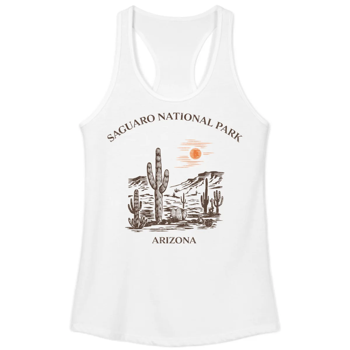Saguaro National Park Arizona Desert Ladies Tank in White