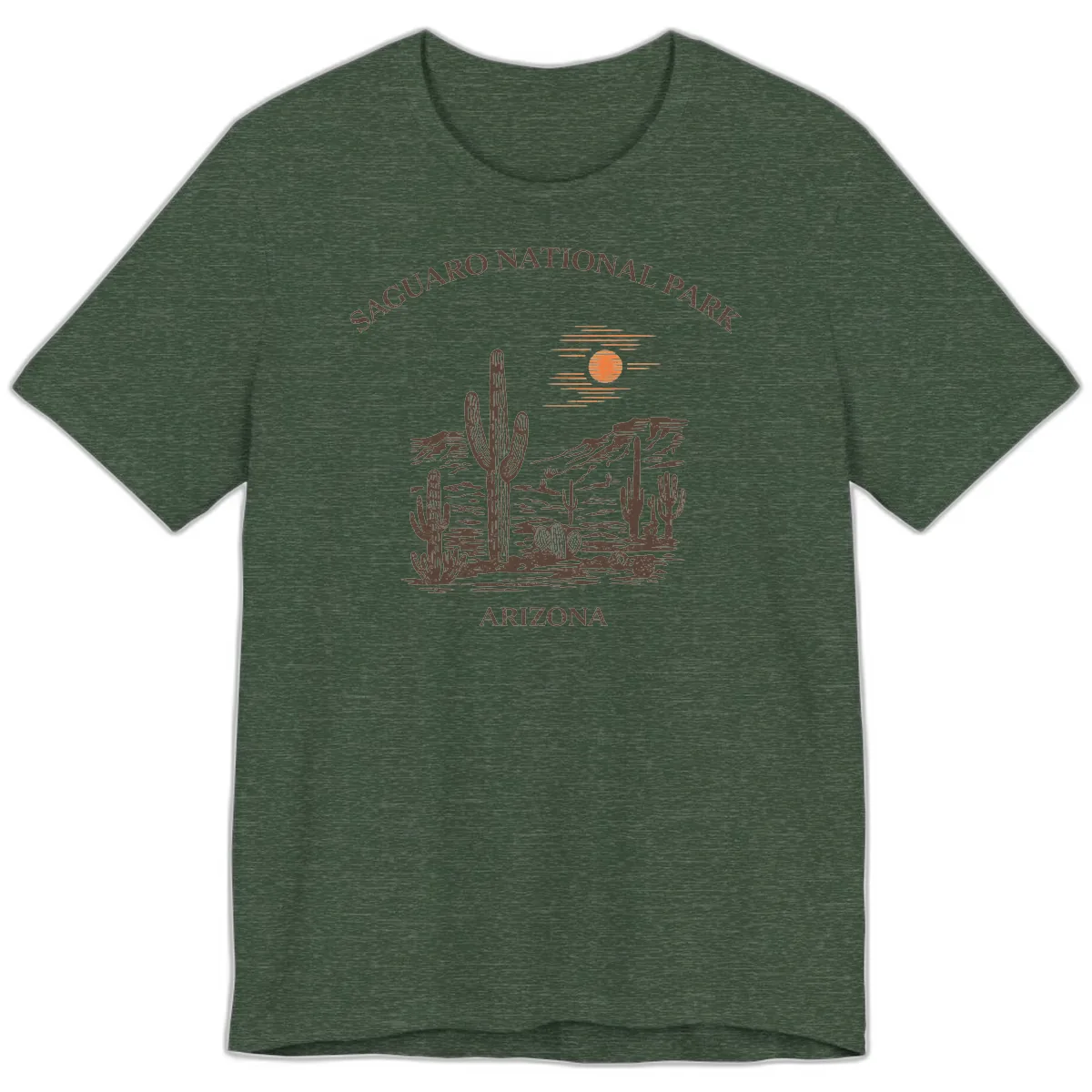 Saguaro National Park Arizona Desert Premium T-Shirt in Heather Forest