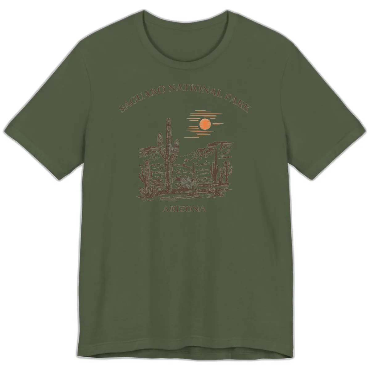 Saguaro National Park Arizona Desert Premium T-Shirt in Military Green