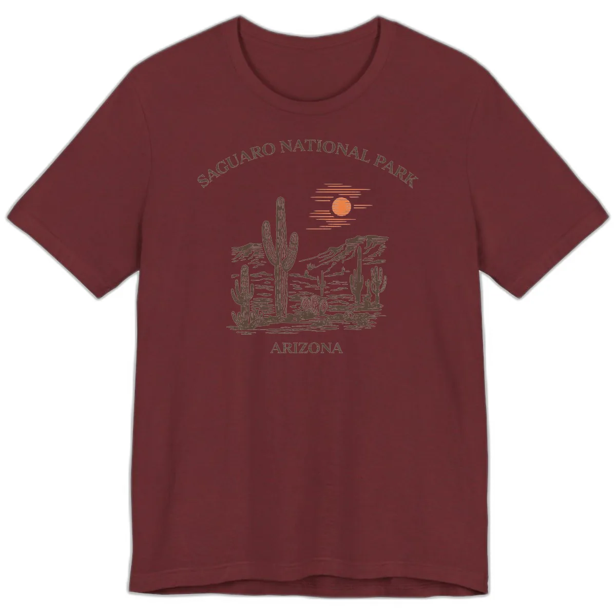Saguaro National Park Arizona Desert Premium T-Shirt in Heather Cardinal