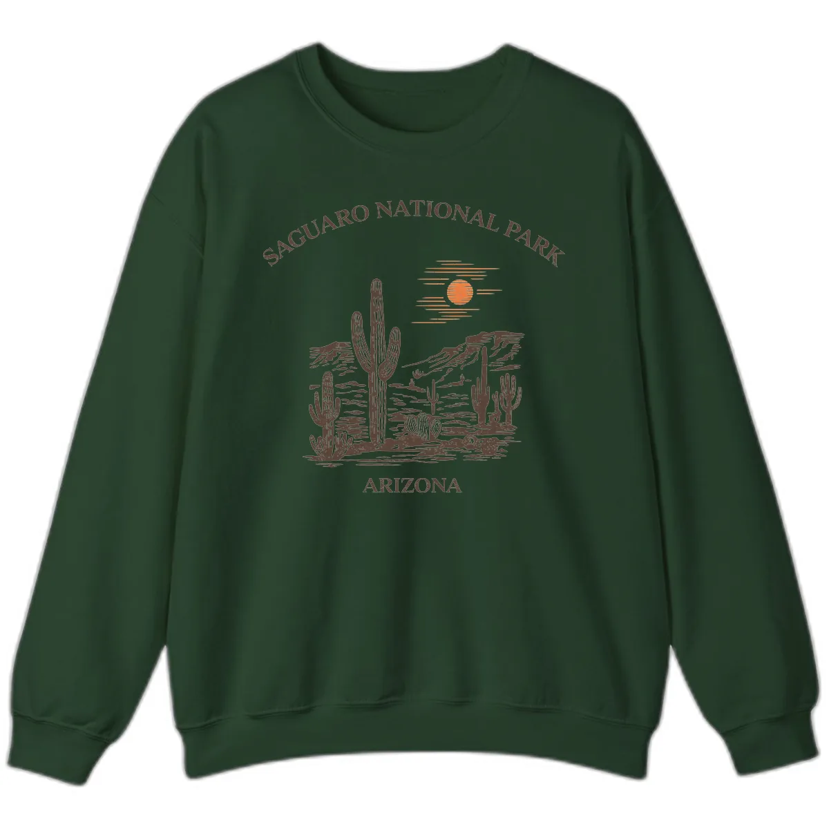 Saguaro National Park Arizona Desert Sweatshirt in Forest Green