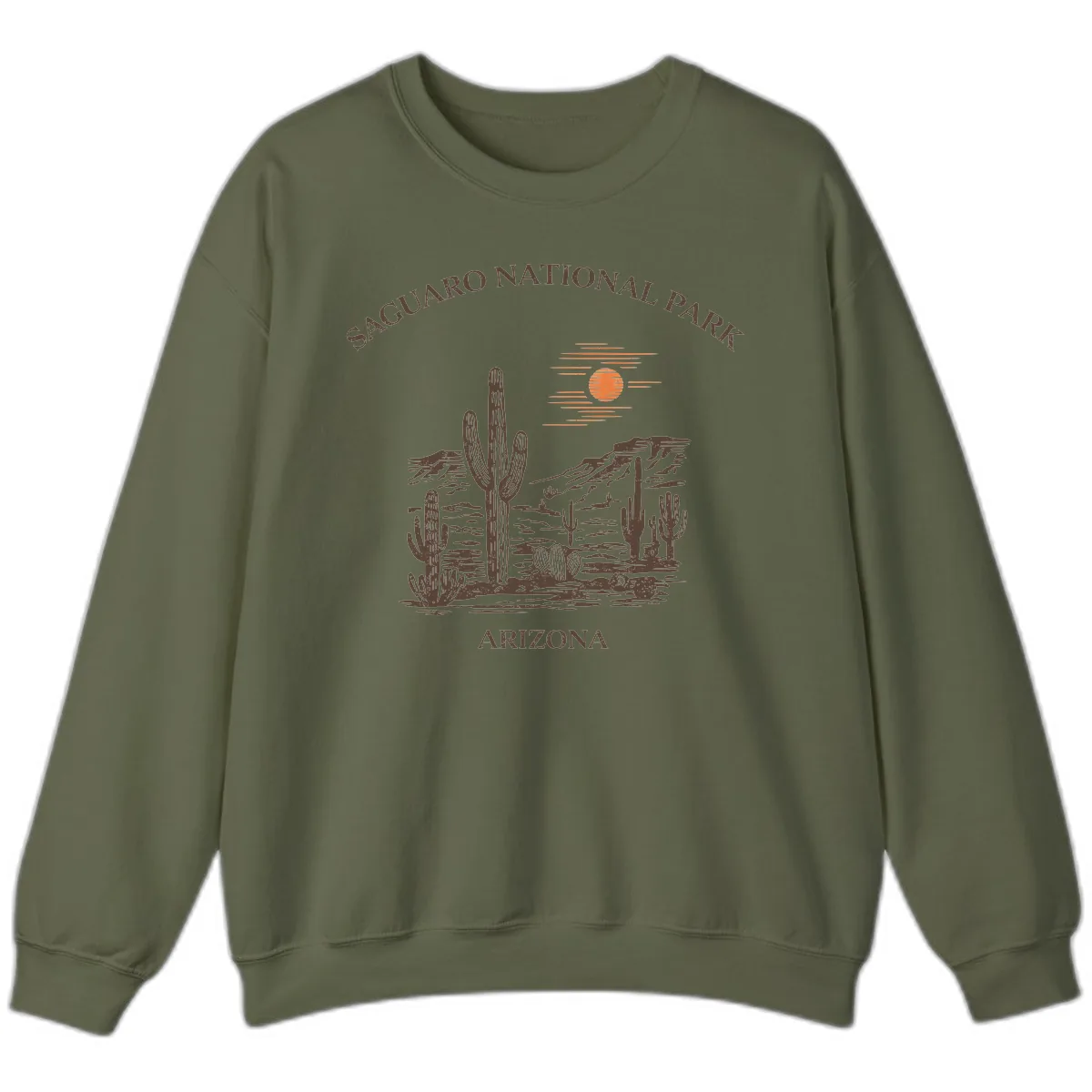 Saguaro National Park Arizona Desert Sweatshirt in Military Green