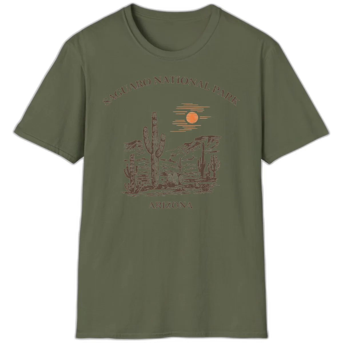 Saguaro National Park Arizona Desert T-Shirt in Military Green