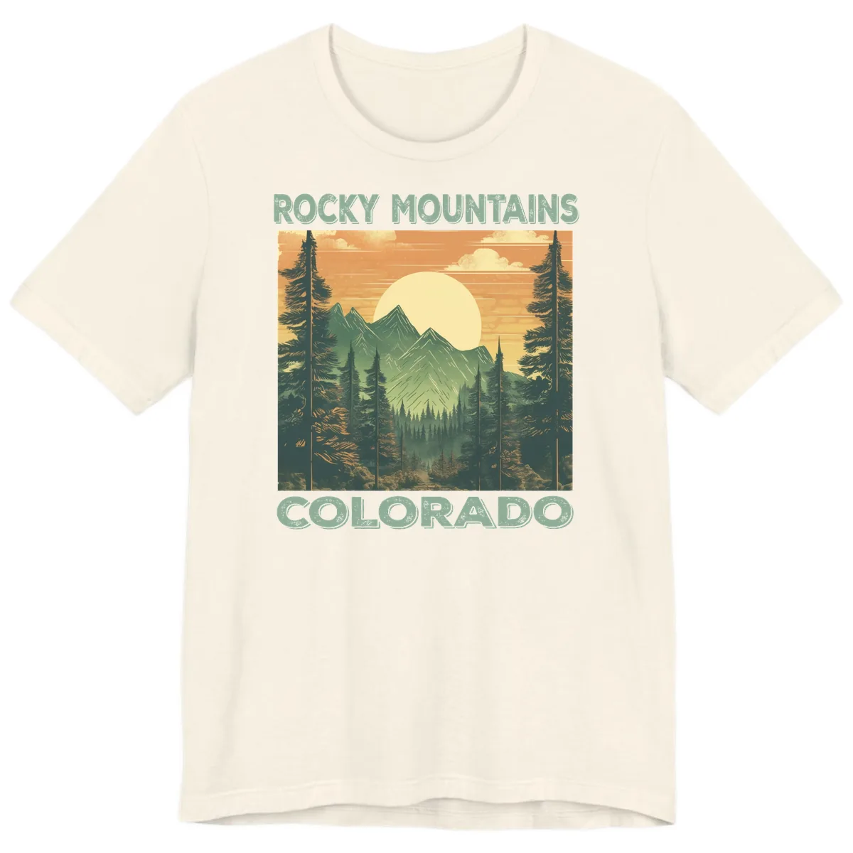Rocky Mountains Colorado Sunset Premium T-Shirt in Natural