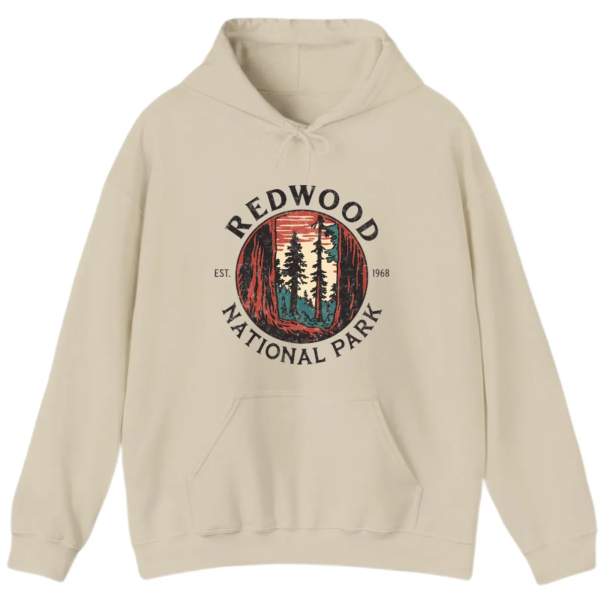 Redwood National Park 1968 Hoodie in Sand