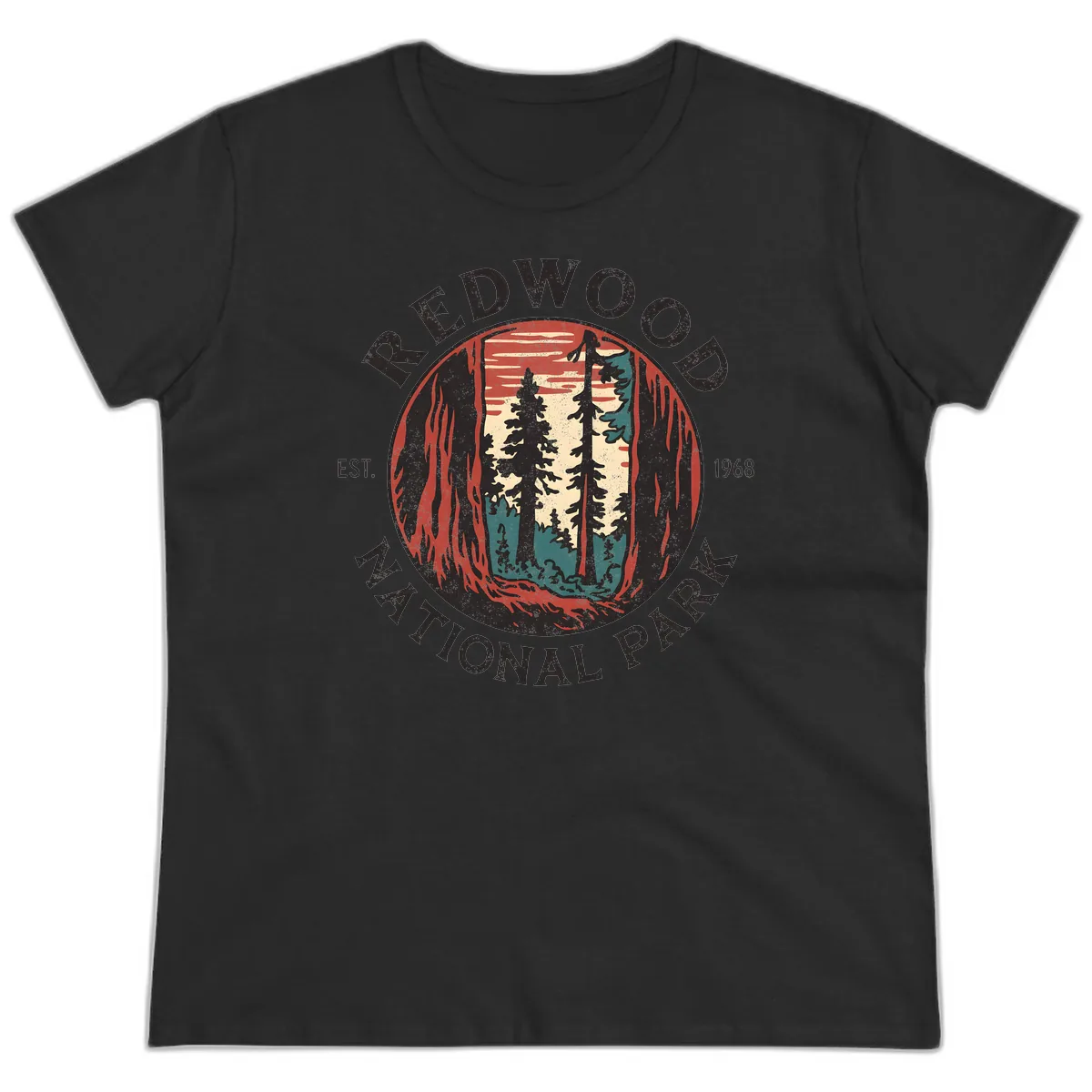 Redwood National Park 1968 Ladies Tee in Black