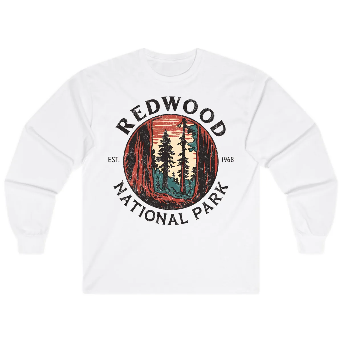 Redwood National Park 1968 Long Sleeve in White