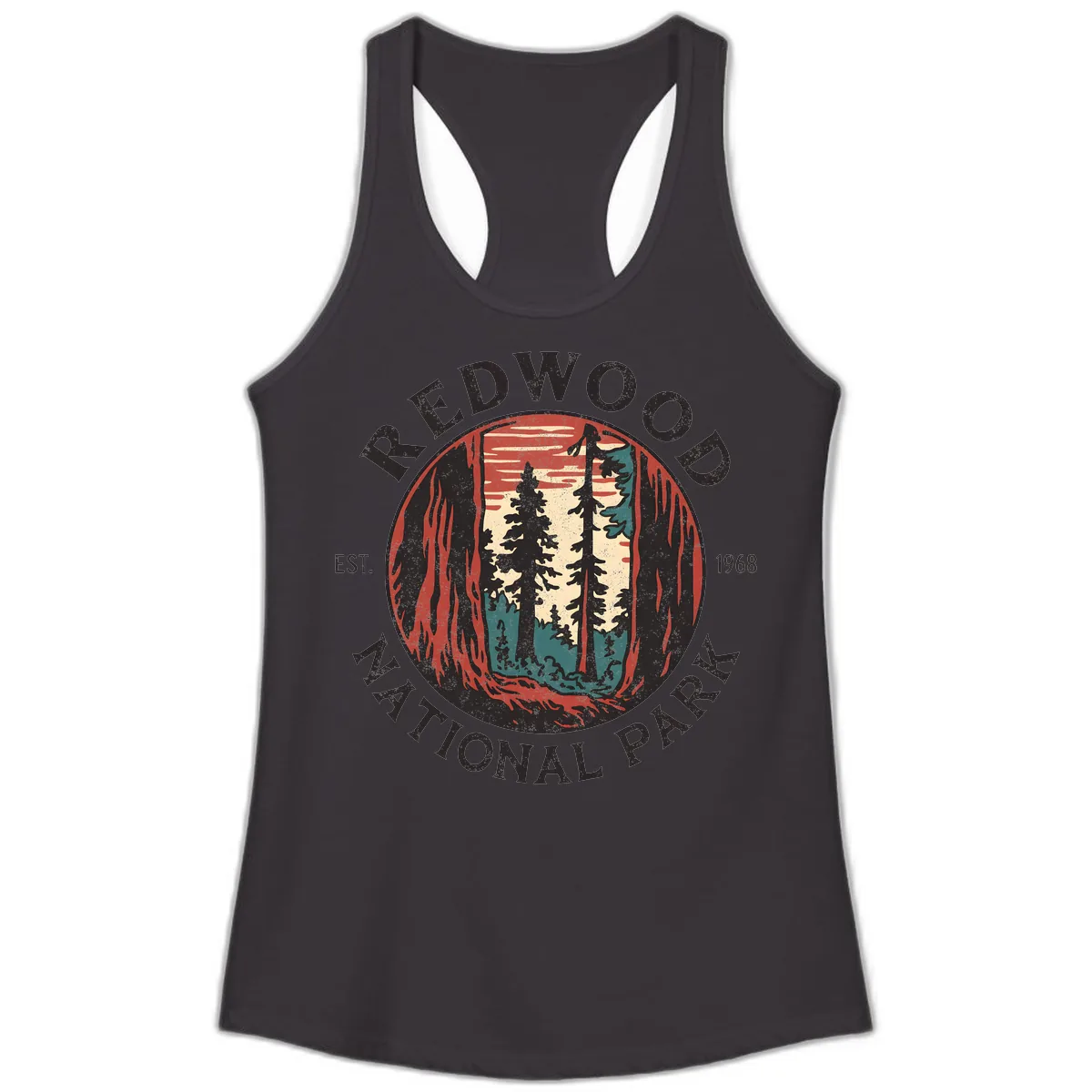 Redwood National Park 1968 Ladies Tank in Black