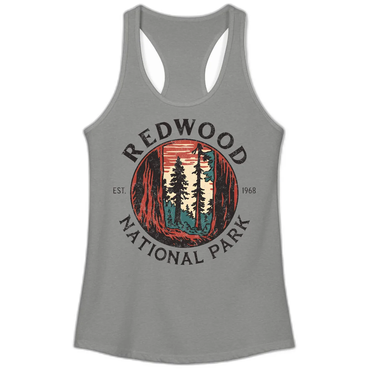 Redwood National Park 1968 Ladies Tank in Heather Grey