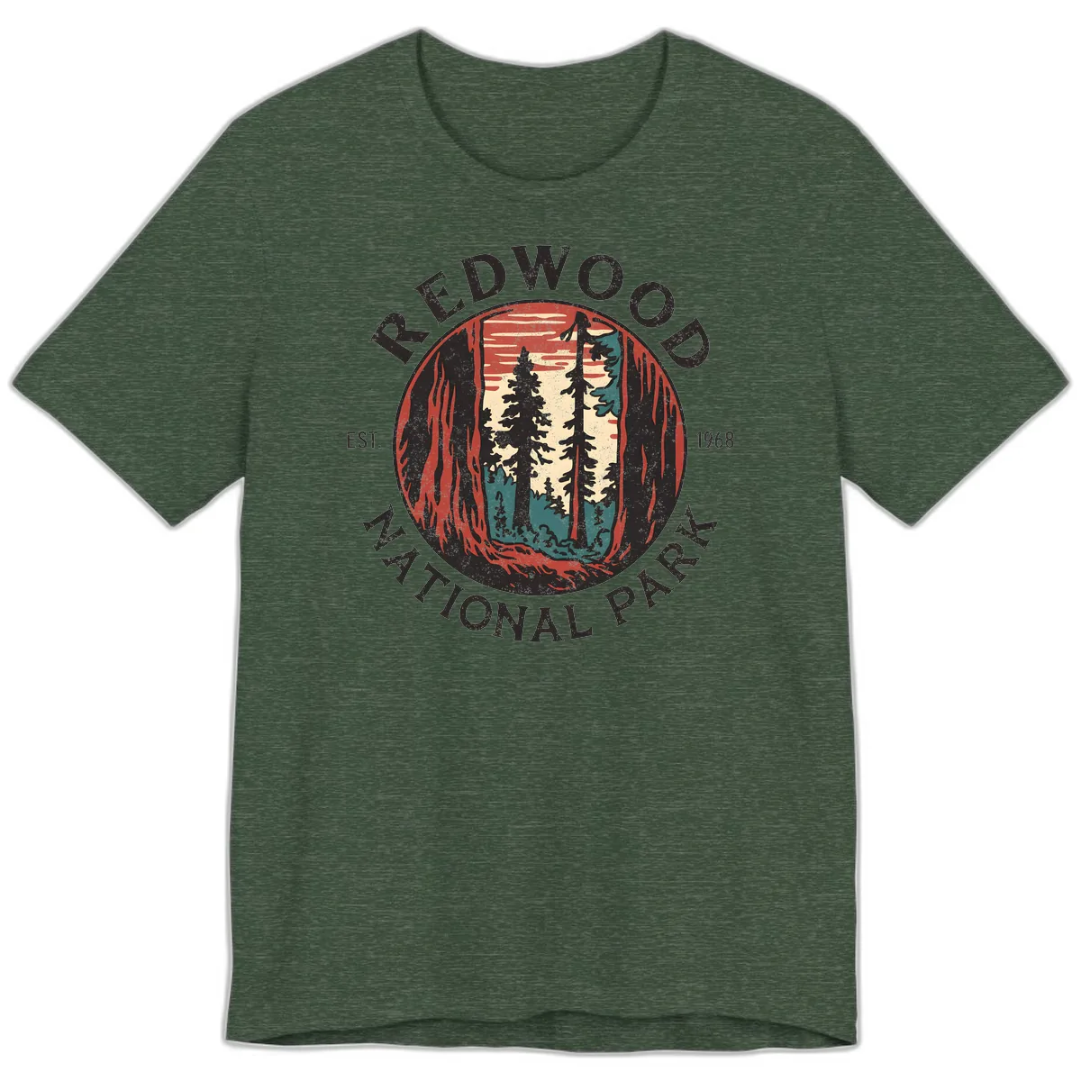 Redwood National Park 1968 Premium T-Shirt in Heather Forest