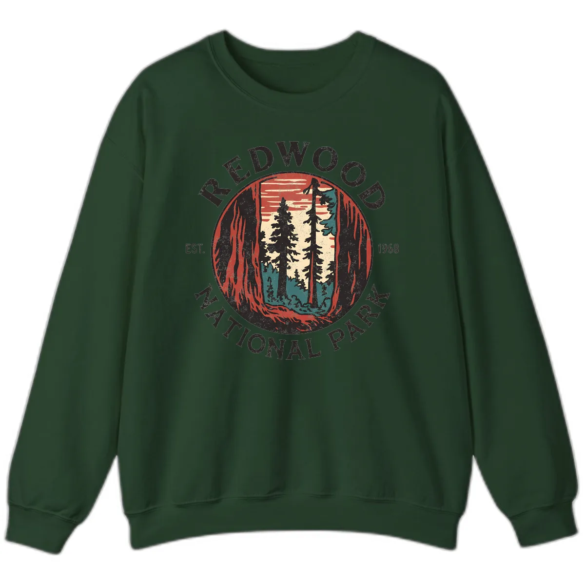 Redwood National Park 1968 Sweatshirt in Forest Green