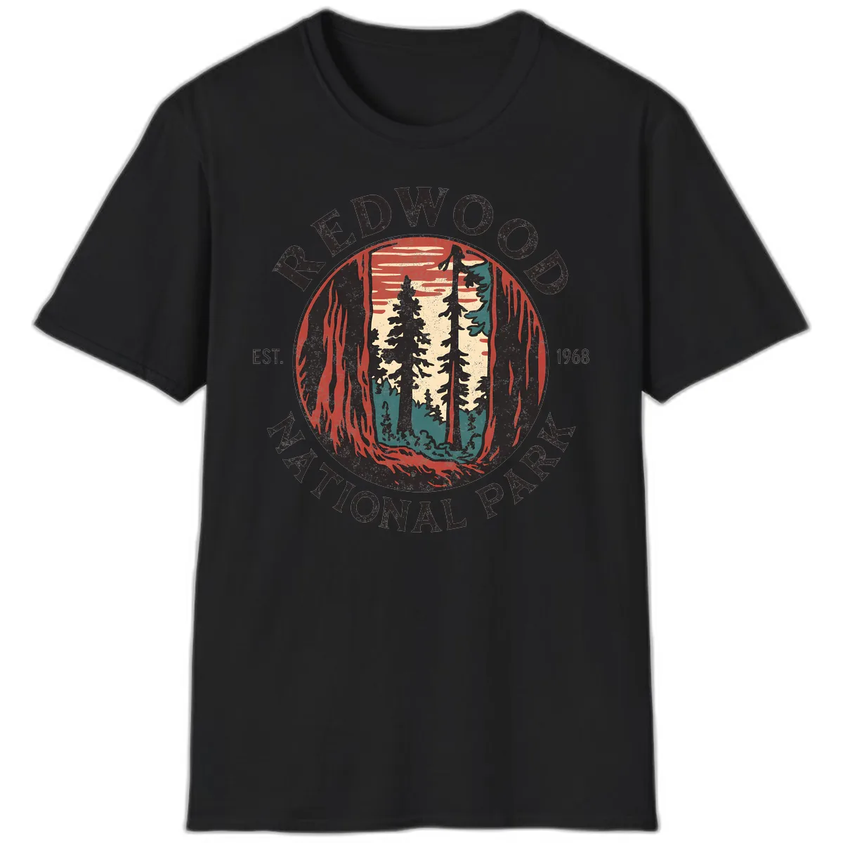 Redwood National Park 1968 T-Shirt in Black