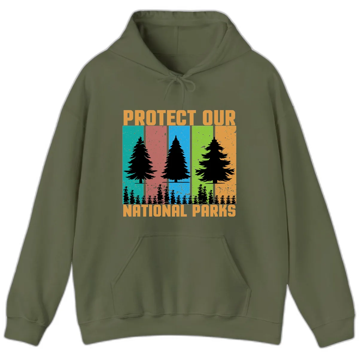 Protect Our National Parks Hoodie in Military Green
