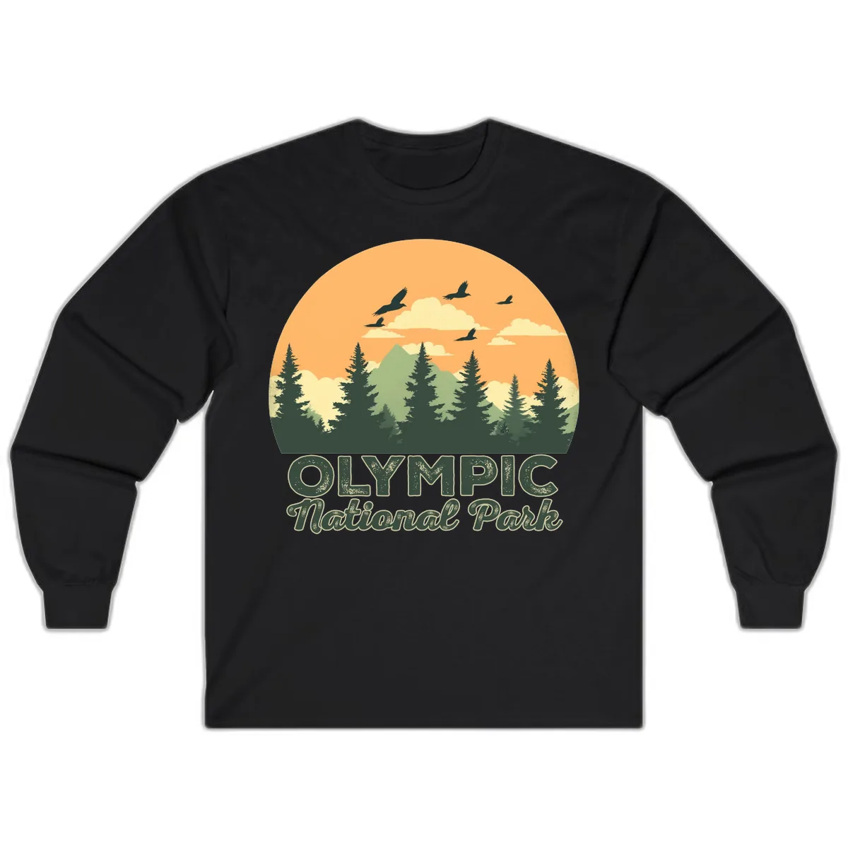 Olympic National Park Mountain Vista Long Sleeve in Black