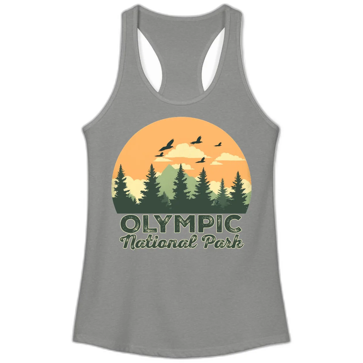 Olympic National Park Mountain Vista Ladies Tank in Heather Grey