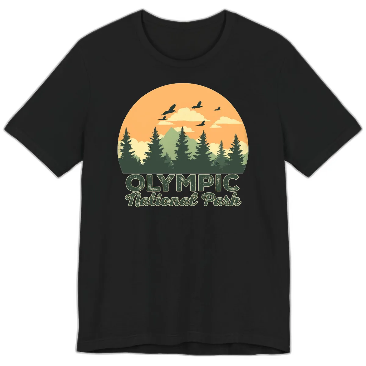 Olympic National Park Mountain Vista Premium T-Shirt in Black