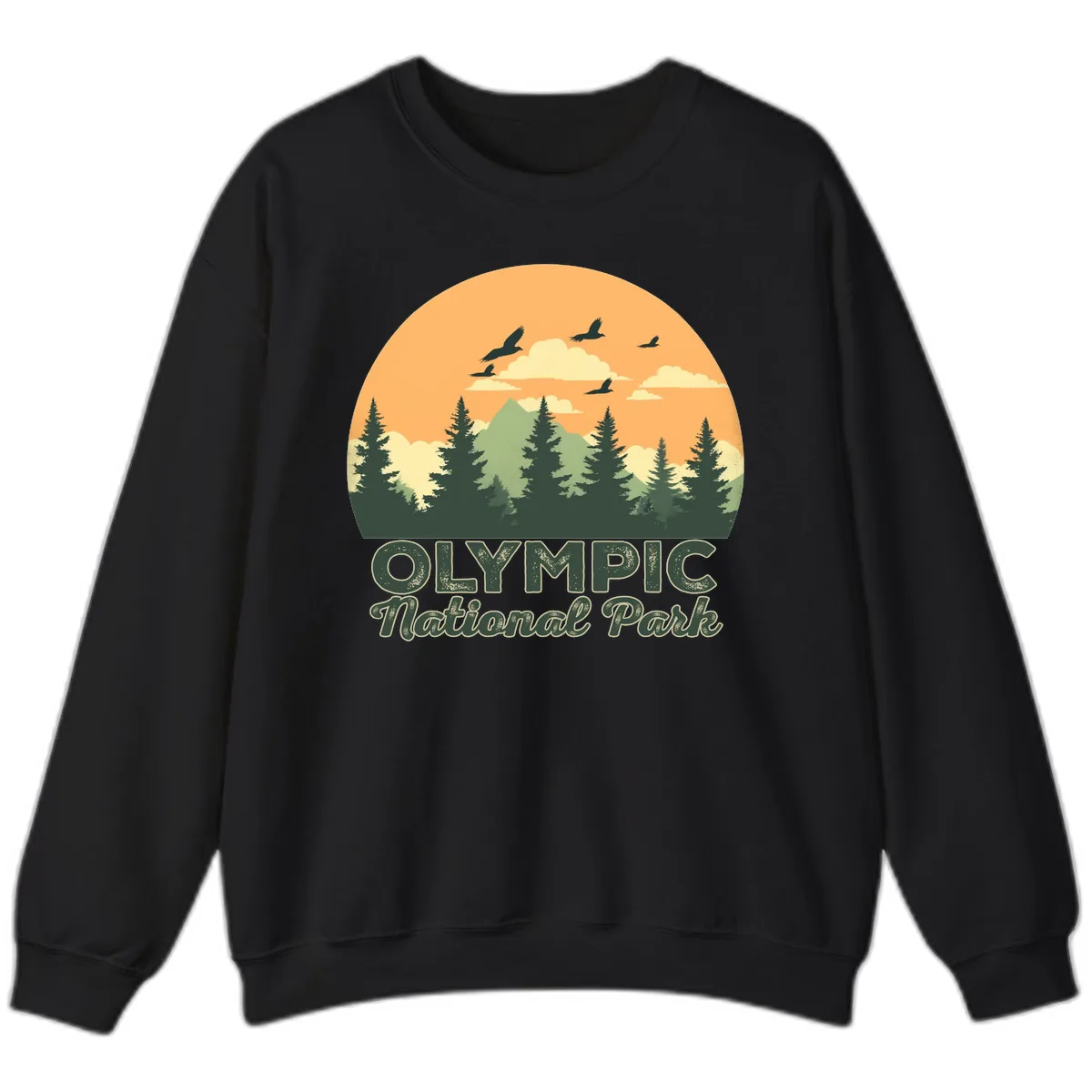 Olympic National Park Mountain Vista Sweatshirt in Black