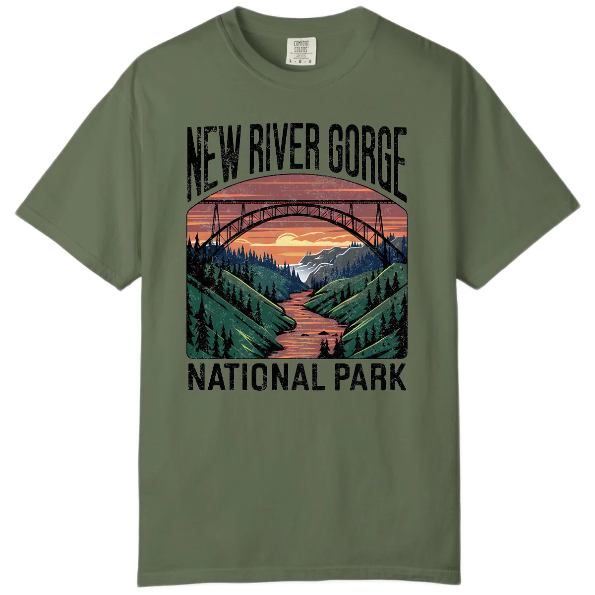 New River Gorge National Park Sunset Comfort Color in Sage