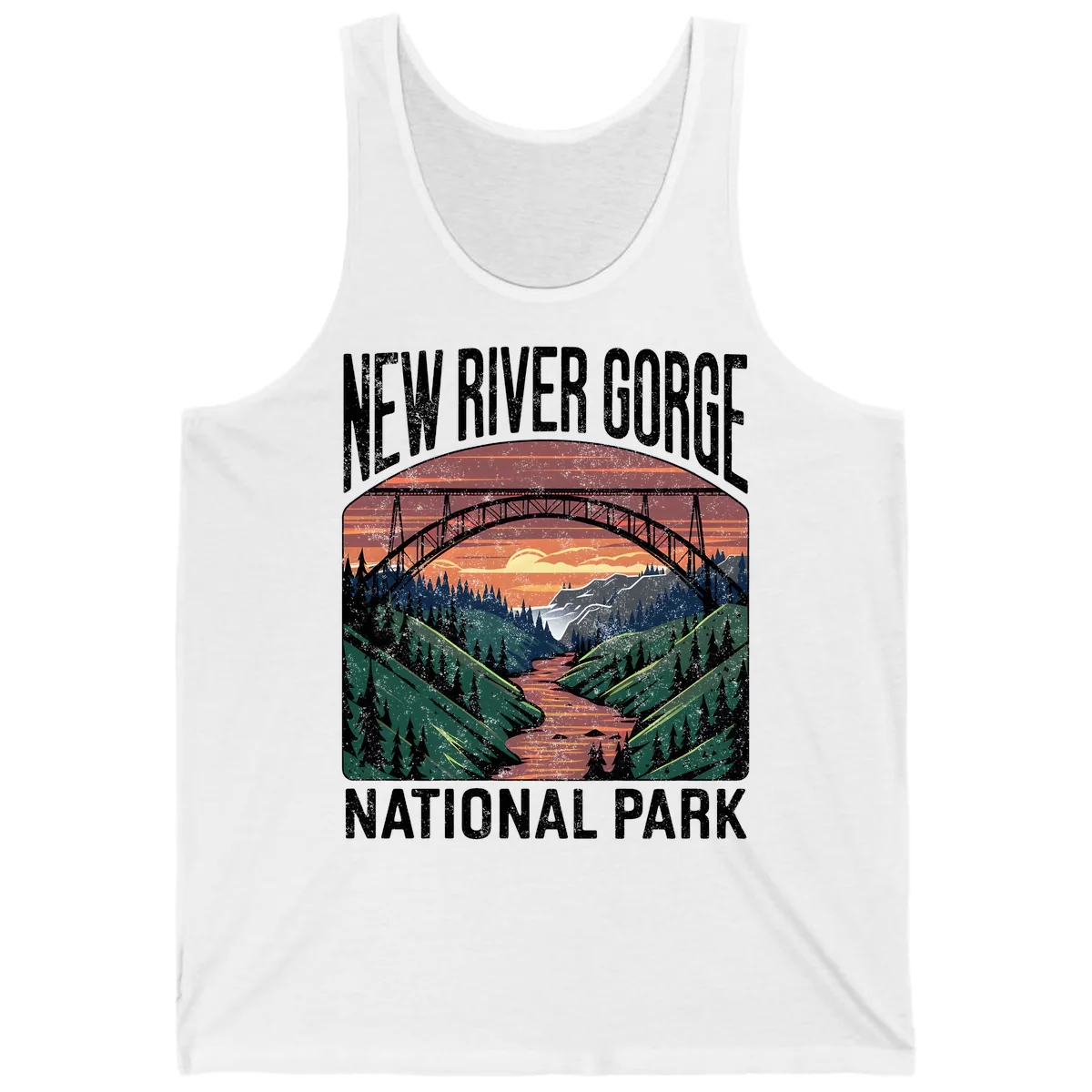 New River Gorge National Park Sunset Tank in White
