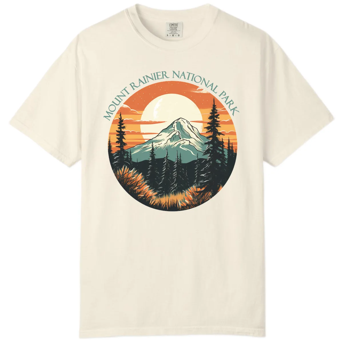 Mount Rainier National Park Sunset Comfort Color in Ivory
