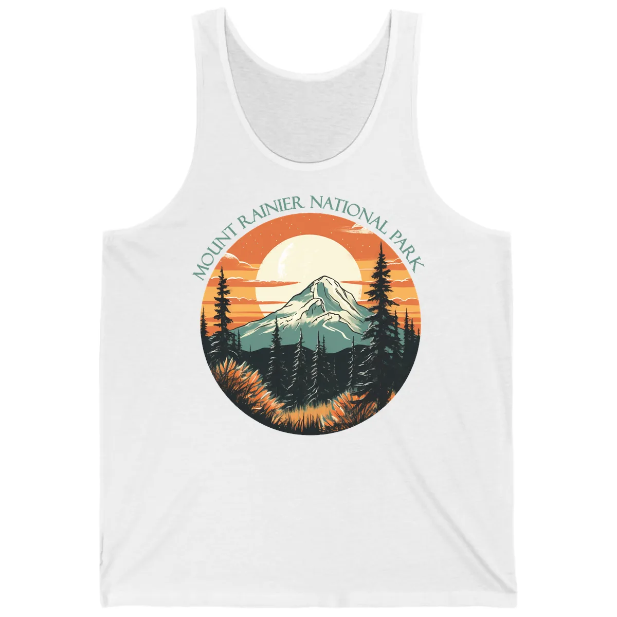 Mount Rainier National Park Sunset Tank in White